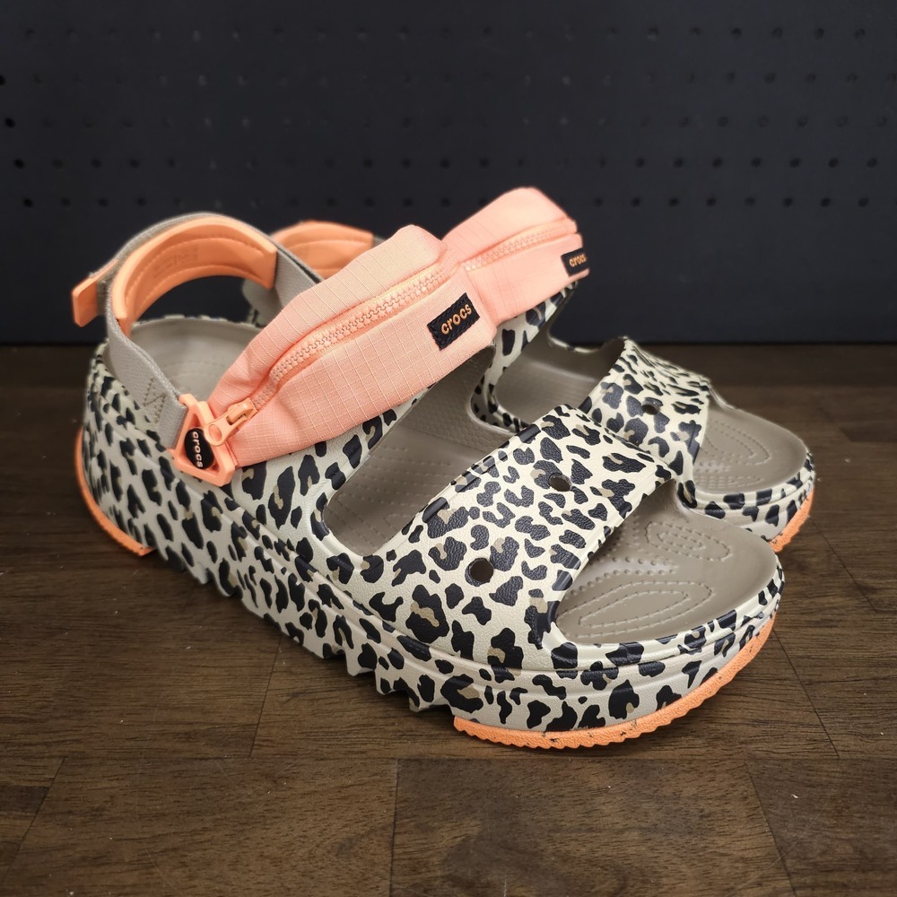 Crocs Hiker Xscape Animal Sandal Clog Khaki Leopard M12 W14 Limited Edition NEW